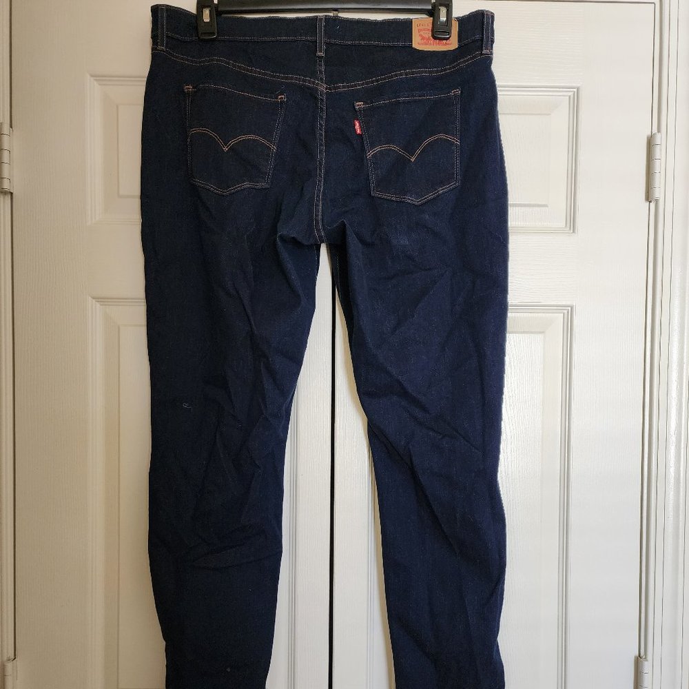 Levis Womens 711 Skinny Jeans Plus Size 20W Dark Blue Wash Denim